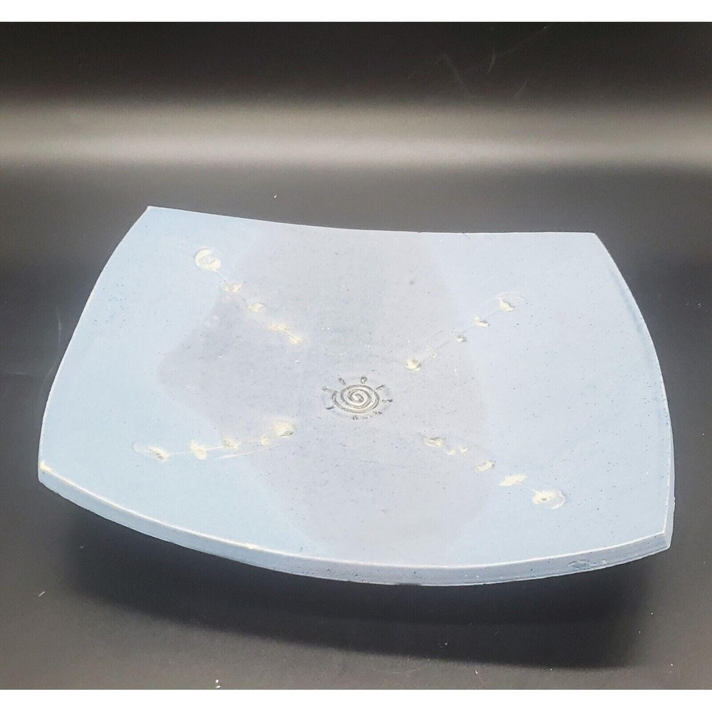 Vintage Studio‎ Art Pottery Square Decorative Bowl 9.25" Blue Signed